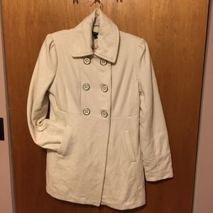 Maurices Ivory Pea Coat Medium Wool